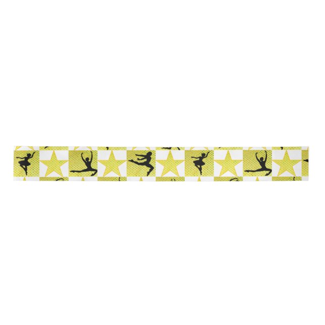PRETTY GOLD DANCER CHRISTMAS DESIGNS SATIN RIBBON (Front)