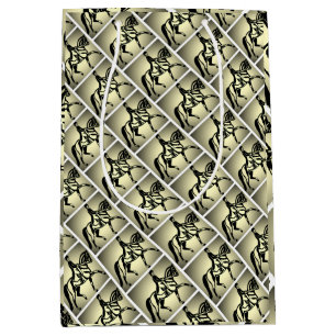 Pretty Gold Dressage Rider Medium Gift Bag