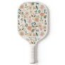 Pretty Gold Floral Pattern | Personalized Name Pickleball Paddle