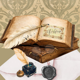 Pretty Gold Frame Victorian Style BookPlate