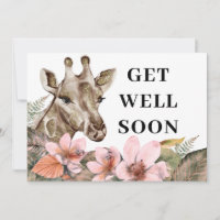 Pretty Gold Giraffe Floral Get Well 