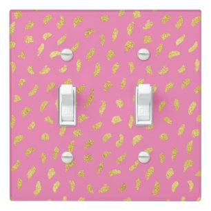 Pretty Gold Glam Pink Abstract Light Switch Cover