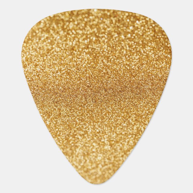 Pretty Gold Glitter Metallic Print 🎸 Guitar Pick (Front)