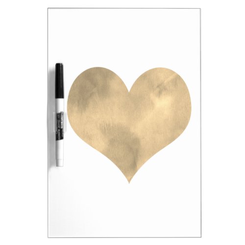 Pretty Gold Heart Dry Erase Board