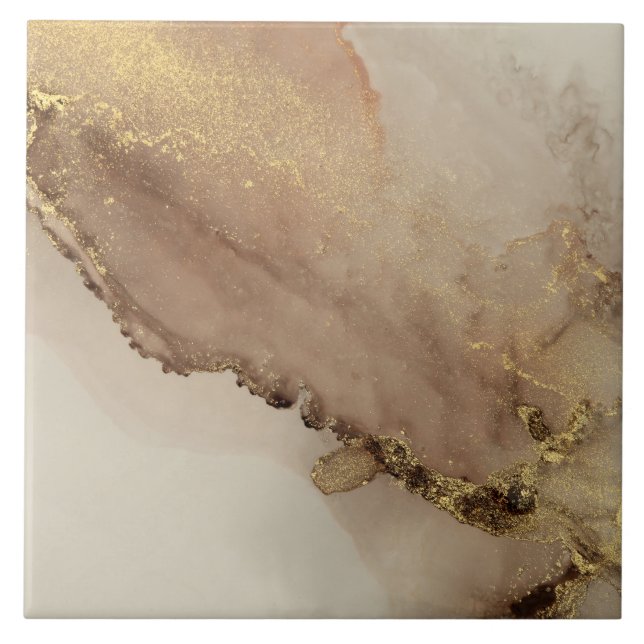 Pretty Gold Light Marble Ceramic Tile (Front)