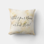 Pretty Gold Marble Pattern Print Elegant Modern Throw Pillow