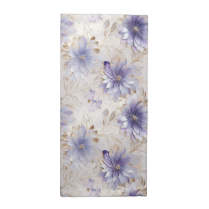 Pretty Gold Purple Pearl White Flowers Cloth Napkin