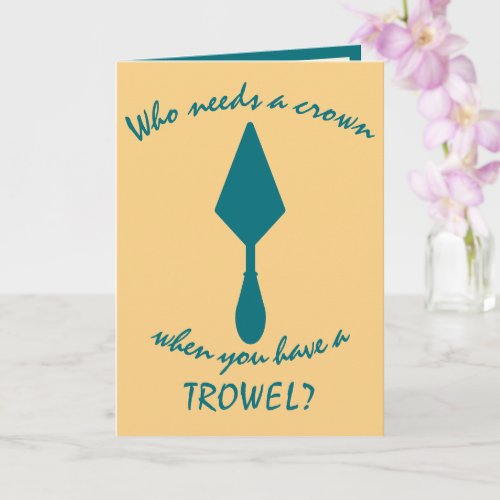 Pretty Gold  Teal Archaeologist Trowel Card