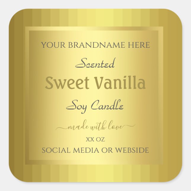 Pretty Golden Product Packaging Labels Gold Effect (Front)