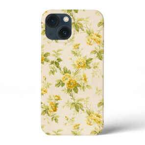 Pretty Golden Yellow Farmhouse Floral iPhone 13 Mini Case