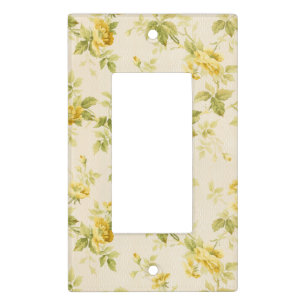 Pretty Golden Yellow Farmhouse Floral Light Switch Cover