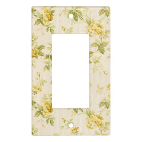 Pretty Golden Yellow Farmhouse Floral Light Switch Cover