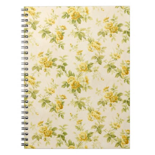 Pretty Golden Yellow Farmhouse Floral Notebook