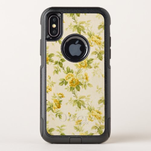 Pretty Golden Yellow Farmhouse Floral OtterBox Commuter iPhone X Case