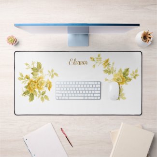 Pretty Golden Yellow Roses w/Name