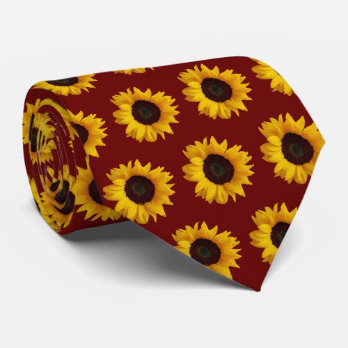 Pretty Golden Yellow Sunflowers Neck Tie