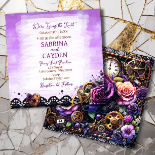 Pretty Gothic Aesthetic Steampunk Wedding Invitation