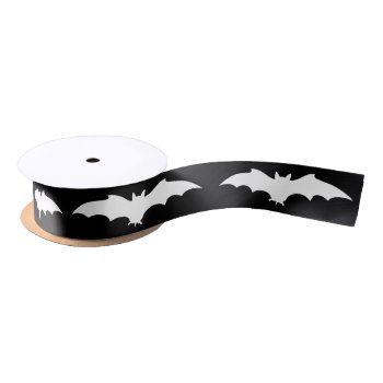 Pretty Gothic Bat Pattern Satin Ribbon by TheHopefulRomantic at Zazzle