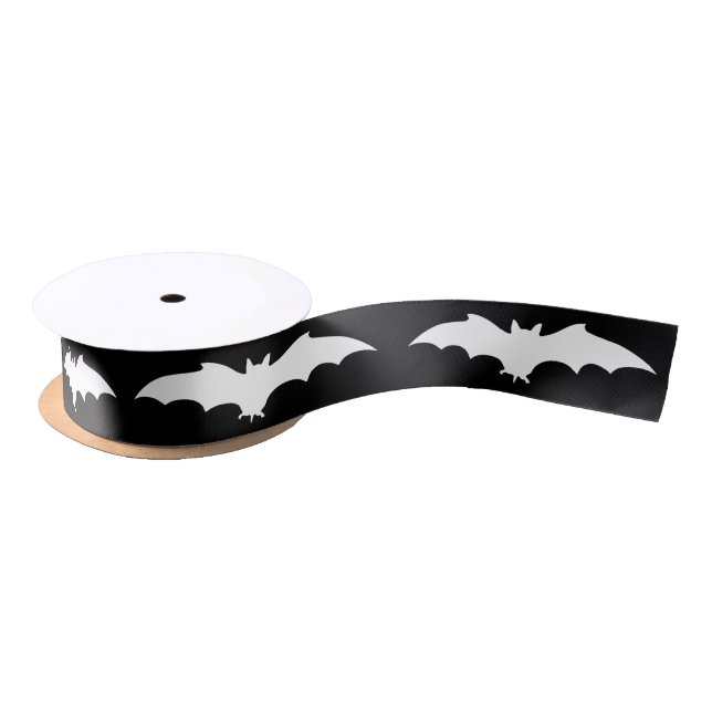 Pretty Gothic bat pattern Satin Ribbon (Spool)