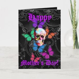 Pretty gothic skull mothers day card