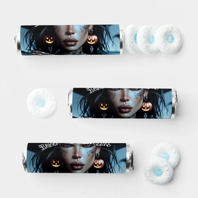 Pretty Gothic Witch with Tattoos Halloween Party Breath Savers® Mints (Assorted)