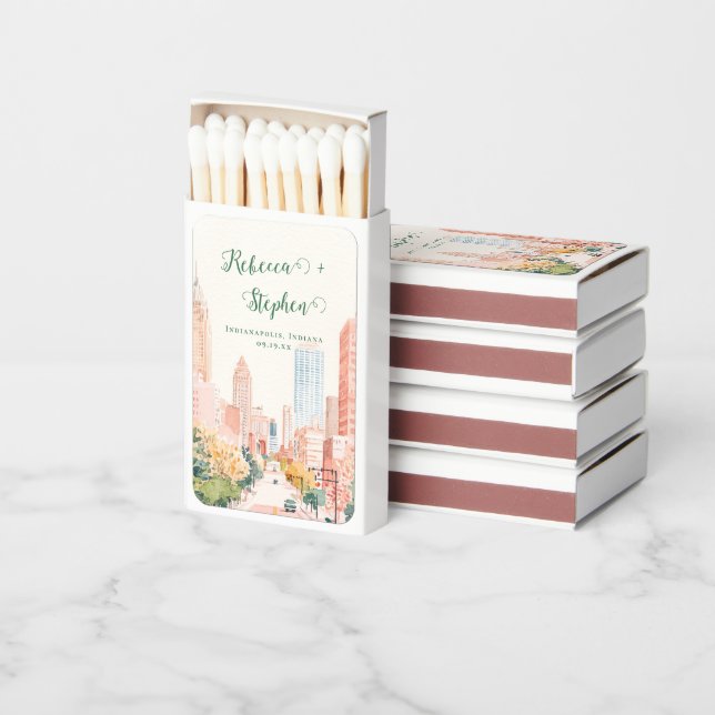 Pretty Gouache Pastel | Indianapolis Indiana Matchboxes (Stacked)