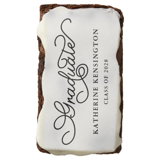 Pretty Graduation Script Typography Brownie (Rotated)