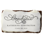Pretty Graduation Script Typography Brownie (Front)