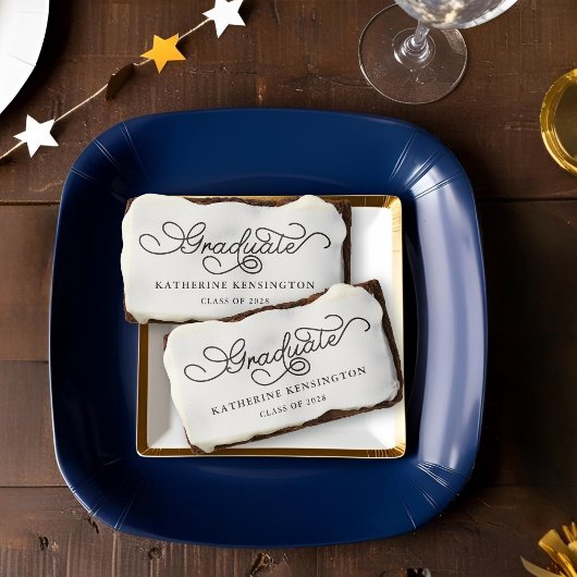 Pretty Graduation Script Typography Brownie