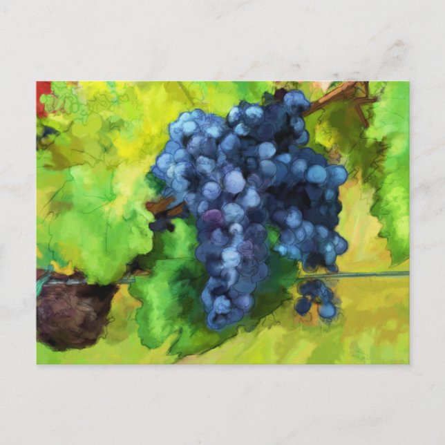 Pretty Grape Abstract water color post card (Front)