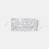 Pretty Gray And White Floral Adult Cloth Face Mask (Front, Folded)