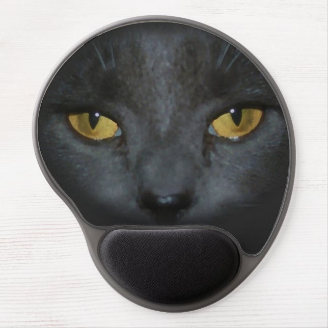 Pretty Gray Kitty Cat and Mousepad (Front)