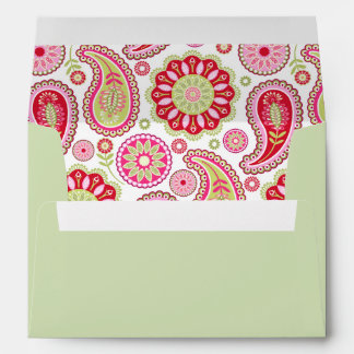 Pretty Green and Paisley Invitation Envelope