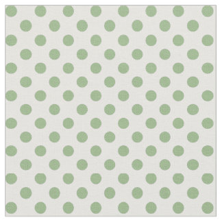 Pretty Green and White Polka Dots Violets Fabric