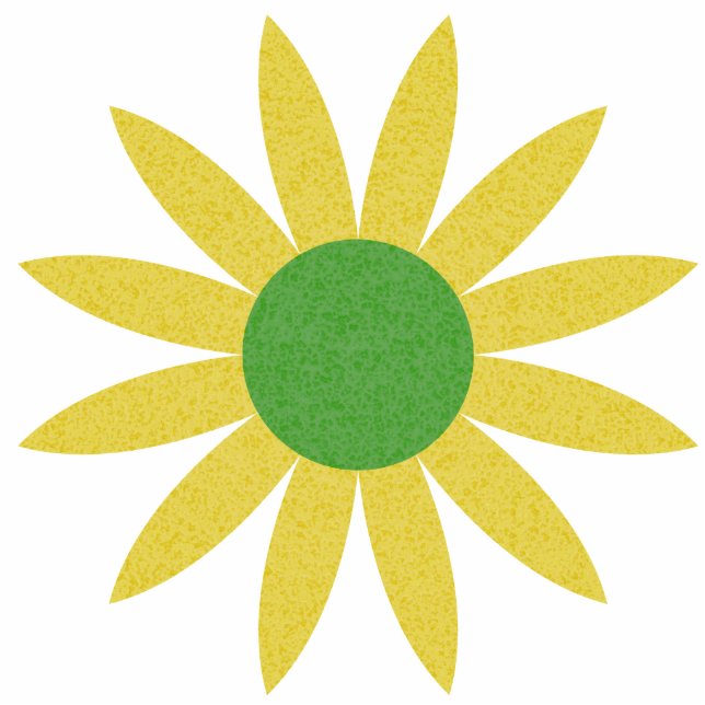 Pretty Green And Yellow Daisy Sculpture (Front)