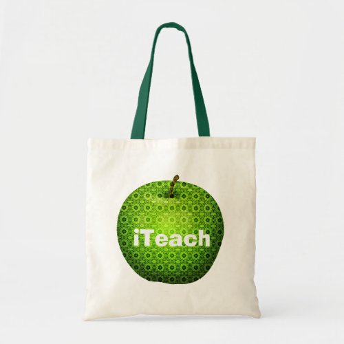 Pretty Green Apple Teachers Tote Bag
