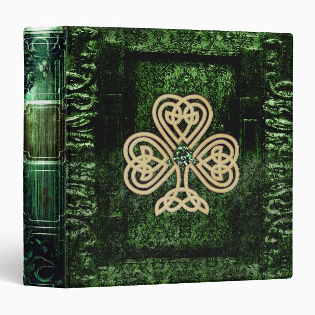 Pretty Green Celtic Ancient Tome Magic Book Binder (Front/Spine)