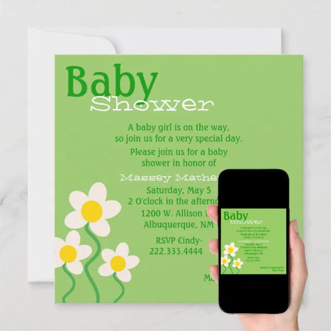 Handcrafted Mobile Baby Shower Invitations