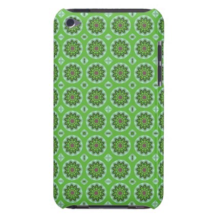 Pretty Green Floral Pattern Barely There iPod Case