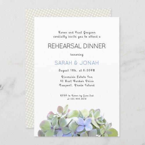 Pretty Green Floral Rehearsal Dinner Hosted Invite