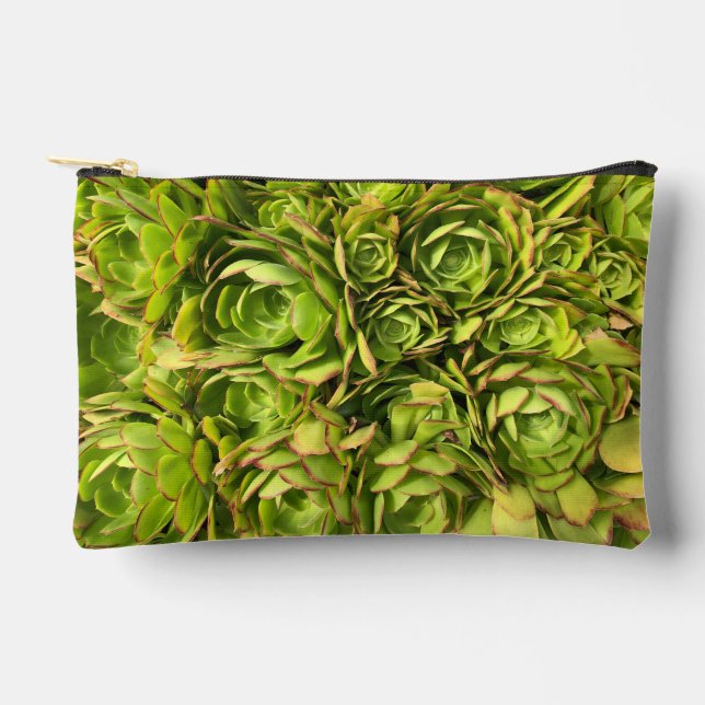 Pretty Green Flower Bag for Cosmetics or Pencils (Front)