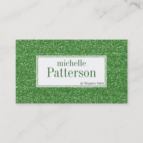 Pretty Green Glitter Appointment Business Cards