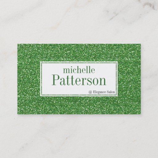 Customizable Pretty Green Glitter Appointment Business Cards