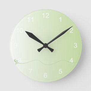 Pretty Green Gradient Round Clock