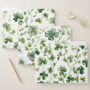 PRETTY GREEN IRISH SHAMROCKS FILE FOLDER