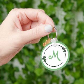 Pretty Green Mononogrammed Keychain