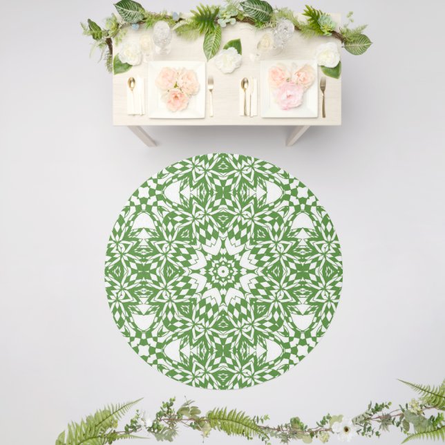 Pretty Green Outdoor Rug (Insitu (Wedding 2))