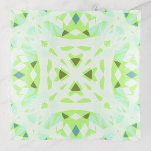 Pretty Green Pastel Pattern Girls Decorative Home Trinket Tray