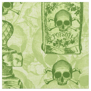 Pretty Green Poison Bottle Fabric