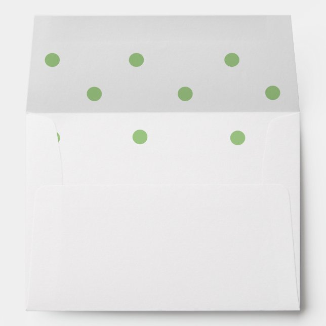 Pretty Green Polka Dots Envelope (Back (Bottom))